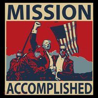 Trump Mission Accomplished Women's V-Neck T-Shirt
