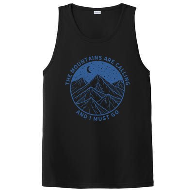 The Mountains Are Calling And I Must Go Cool Hiking Climbing Funny Gift PosiCharge Competitor Tank