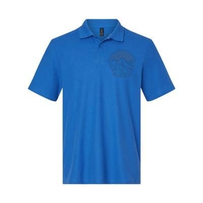 The Mountains Are Calling And I Must Go Cool Hiking Climbing Funny Gift Softstyle Adult Sport Polo