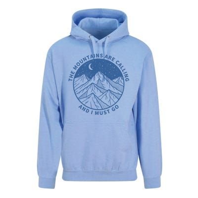 The Mountains Are Calling And I Must Go Cool Hiking Climbing Funny Gift Unisex Surf Hoodie