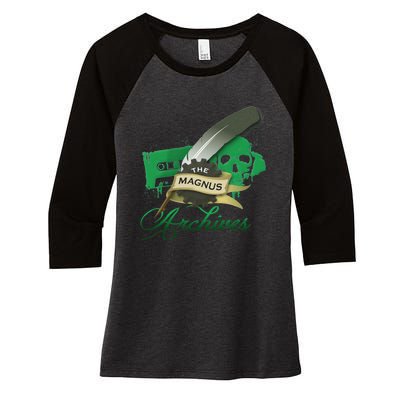 The Magnus Archives Logo Women's Tri-Blend 3/4-Sleeve Raglan Shirt