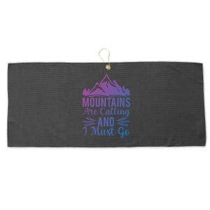 The Mountains Are Calling Me And I Must Go Mountain Gift Large Microfiber Waffle Golf Towel