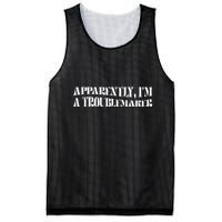 Trouble Maker Apparently IM A Troublemaker Funny Sarcastic Mesh Reversible Basketball Jersey Tank