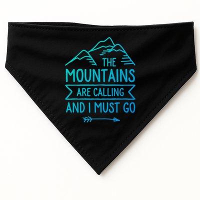 The Mountains Are Calling And I Must Go Cool Gift USA-Made Doggie Bandana