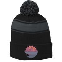 The Mountains Are Calling Stripe Pom Pom Beanie