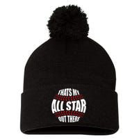 Thats My All Star Out There Baseball Player Mom Dad Cute Pom Pom 12in Knit Beanie