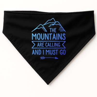 The Mountains Are Calling And I Must Go Cool Gift USA-Made Doggie Bandana