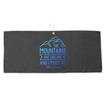 The Mountains Are Calling And I Must Go Cool Gift Large Microfiber Waffle Golf Towel