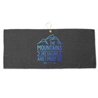 The Mountains Are Calling And I Must Go Cool Gift Large Microfiber Waffle Golf Towel