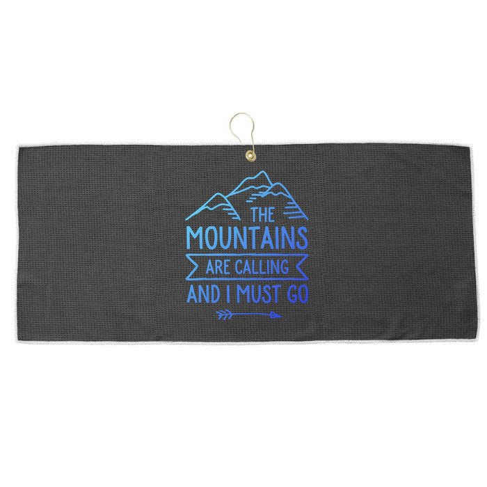 The Mountains Are Calling And I Must Go Cool Gift Large Microfiber Waffle Golf Towel