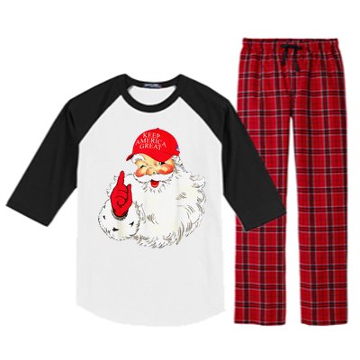 Trump Make A Christmas Great Again Santa Keep America Great Raglan Sleeve Pajama Set