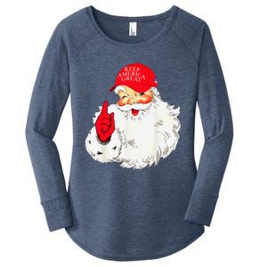 Trump Make A Christmas Great Again Santa Keep America Great Women's Perfect Tri Tunic Long Sleeve Shirt