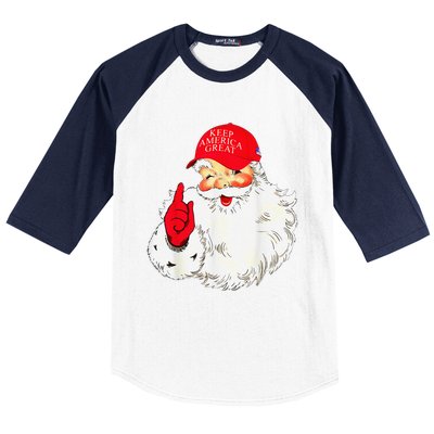 Trump Make A Christmas Great Again Santa Keep America Great Baseball Sleeve Shirt