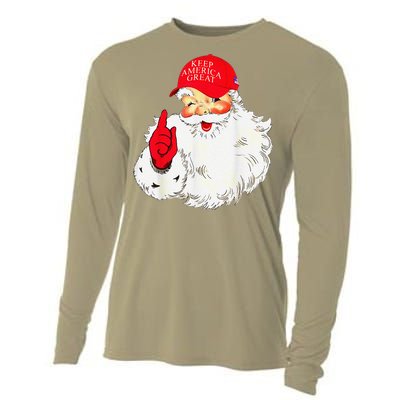 Trump Make A Christmas Great Again Santa Keep America Great Cooling Performance Long Sleeve Crew