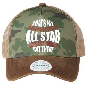 Thats My All Star Out There Baseball Player Mom Dad Cute Legacy Tie Dye Trucker Hat