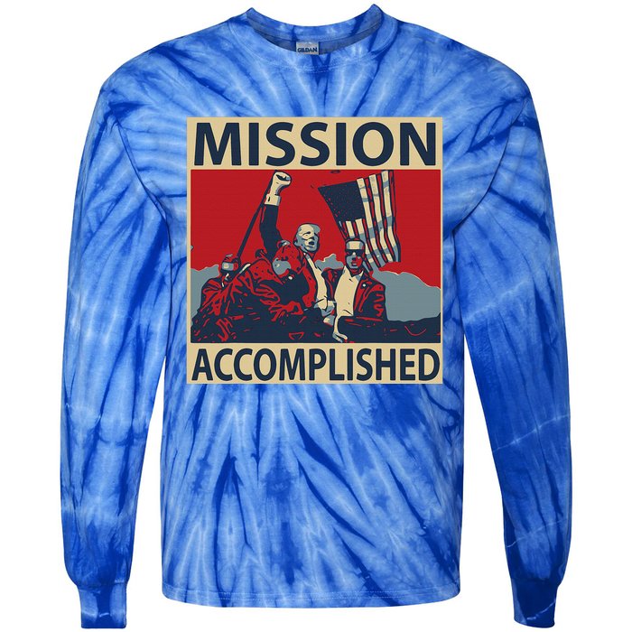 Trump Mission Accomplished Tie-Dye Long Sleeve Shirt