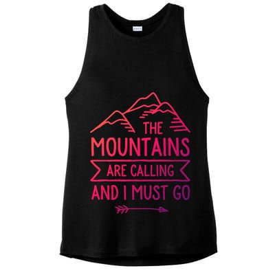 The Mountains Are Calling And I Must Go Cool Gift Ladies PosiCharge Tri-Blend Wicking Tank