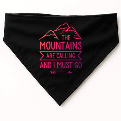 The Mountains Are Calling And I Must Go Cool Gift USA-Made Doggie Bandana