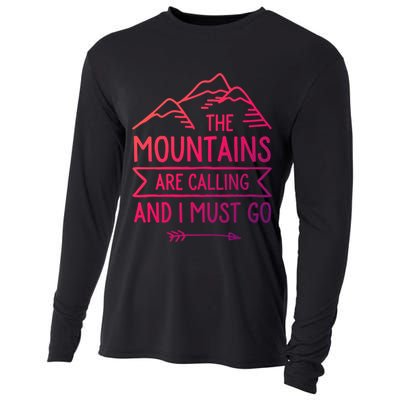 The Mountains Are Calling And I Must Go Cool Gift Cooling Performance Long Sleeve Crew