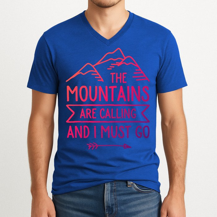 The Mountains Are Calling And I Must Go Cool Gift V-Neck T-Shirt