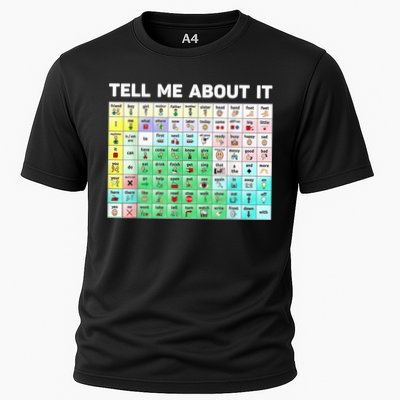 Tell Me About It Speech Language Pathology AAC Sped Teacher Performance Shirt