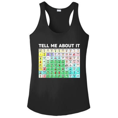 Tell Me About It Speech Language Pathology AAC Sped Teacher Ladies PosiCharge Competitor Racerback Tank