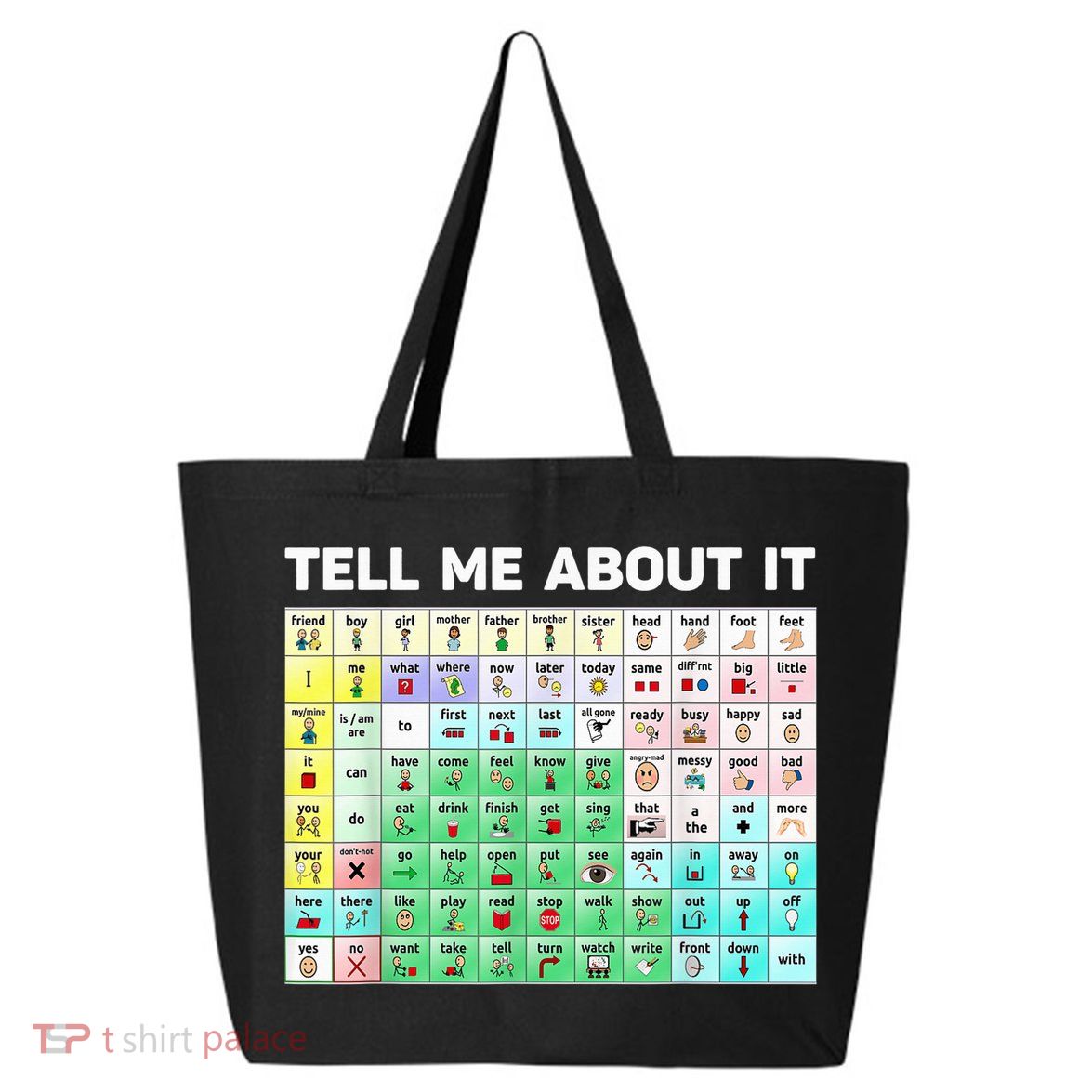 Tell Me About It Speech Language Pathology AAC Sped Teacher 25L Jumbo Tote