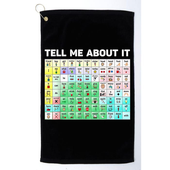 Tell Me About It Speech Language Pathology AAC Sped Teacher Golf Towel