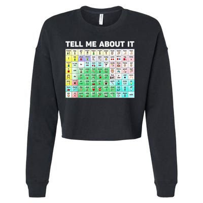 Tell Me About It Speech Language Pathology AAC Sped Teacher Cropped Pullover Crew