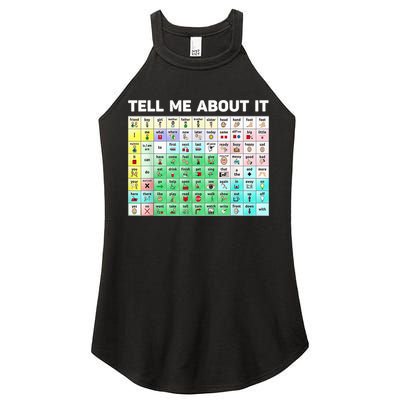 Tell Me About It Speech Language Pathology AAC Sped Teacher Women's Perfect Tri Rocker Tank