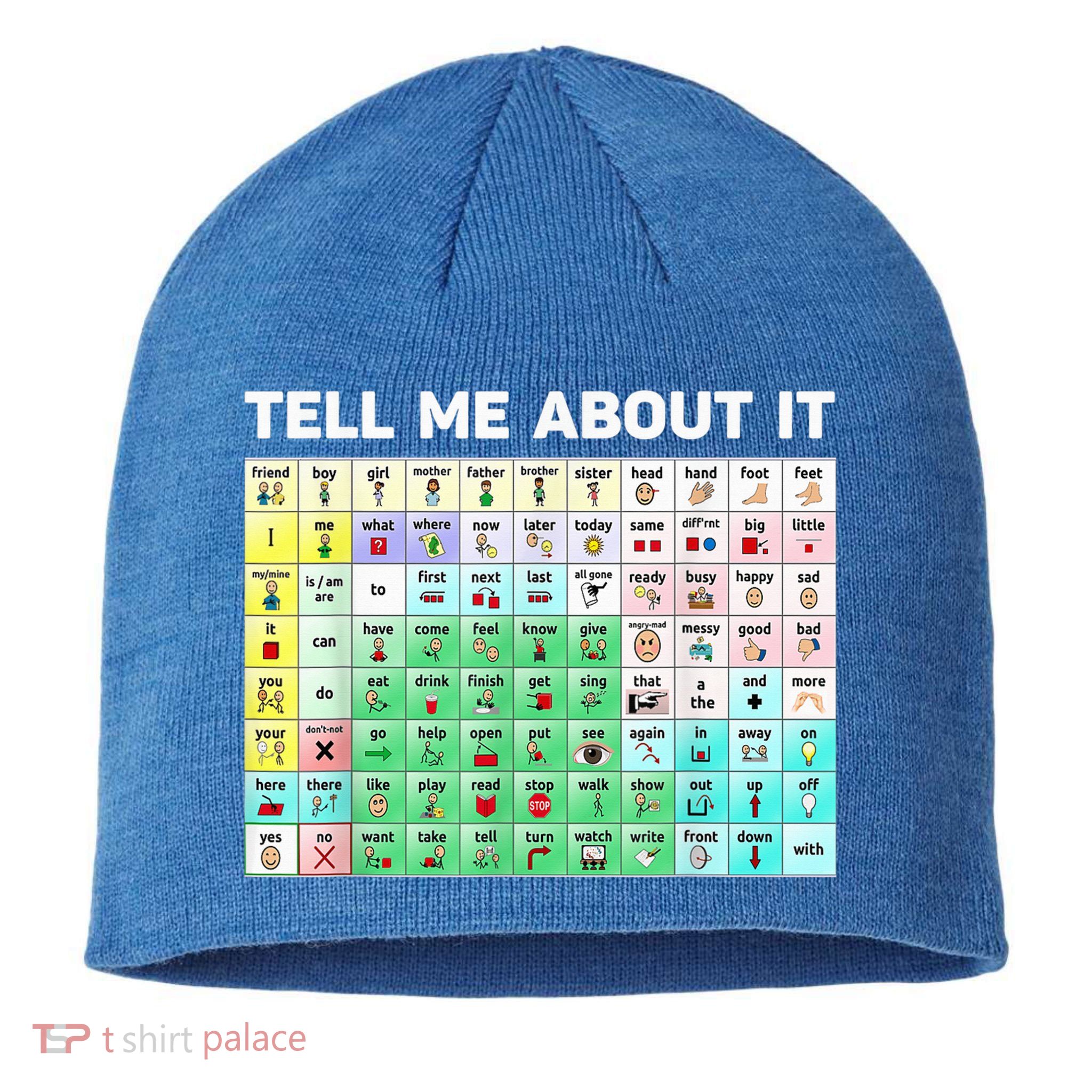 Tell Me About It Speech Language Pathology AAC Sped Teacher Sustainable Beanie