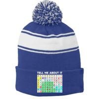 Tell Me About It Speech Language Pathology AAC Sped Teacher Stripe Pom Pom Beanie