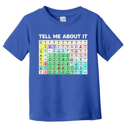 Tell Me About It Speech Language Pathology AAC Sped Teacher Toddler T-Shirt