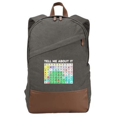 Tell Me About It Speech Language Pathology AAC Sped Teacher Cotton Canvas Backpack