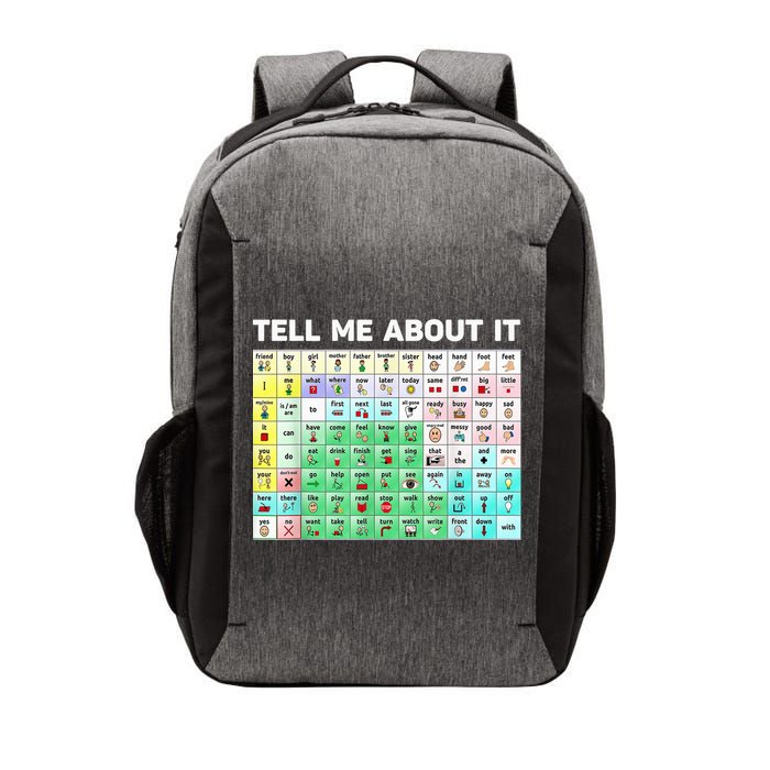 Tell Me About It Speech Language Pathology AAC Sped Teacher Vector Backpack