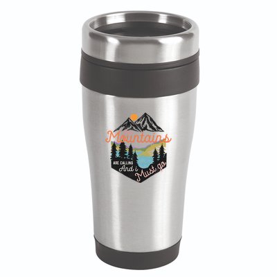 The Mountains Are Calling And I Must Go 16oz Travel Tumbler