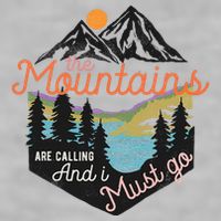 The Mountains Are Calling And I Must Go Ladies PosiCharge Tri-Blend Wicking Tank