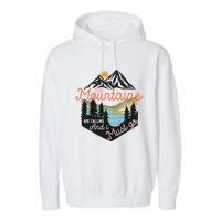 The Mountains Are Calling And I Must Go Garment-Dyed Fleece Hoodie