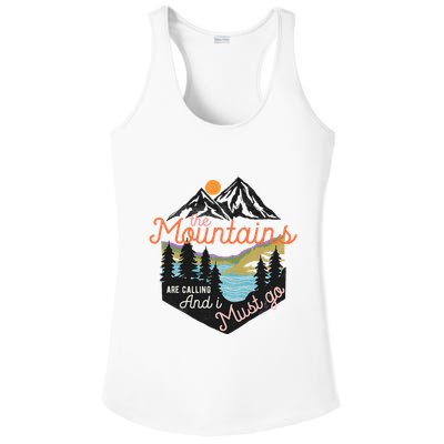 The Mountains Are Calling And I Must Go Ladies PosiCharge Competitor Racerback Tank