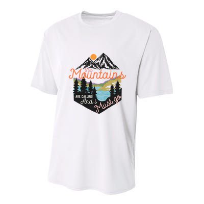 The Mountains Are Calling And I Must Go Youth Performance Sprint T-Shirt