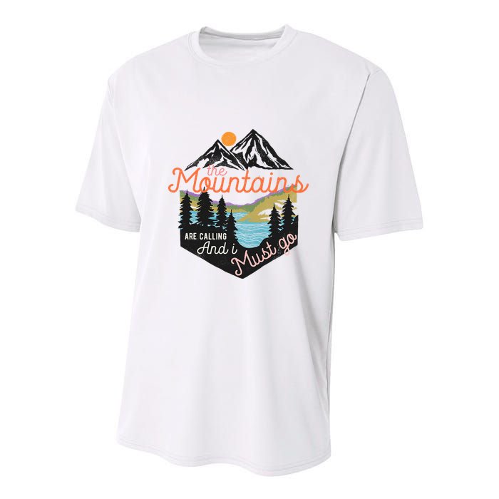 The Mountains Are Calling And I Must Go Youth Performance Sprint T-Shirt