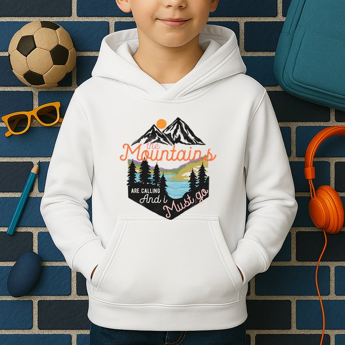 The Mountains Are Calling And I Must Go Kids Hoodie