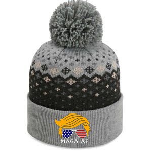 Trump Maga Af Funny Parody Orange Hair The Baniff Cuffed Pom Beanie