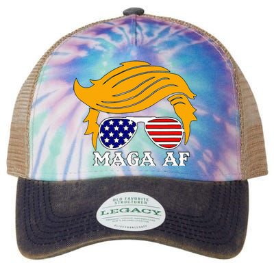 Trump Maga Af Funny Parody Orange Hair Legacy Tie Dye Trucker Hat