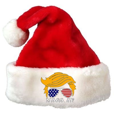 Trump Maga Af Funny Parody Orange Hair Premium Christmas Santa Hat