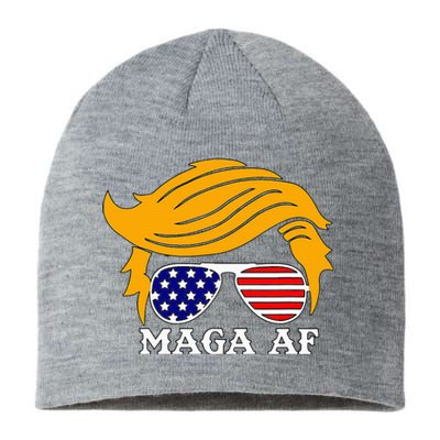 Trump Maga Af Funny Parody Orange Hair Sustainable Beanie