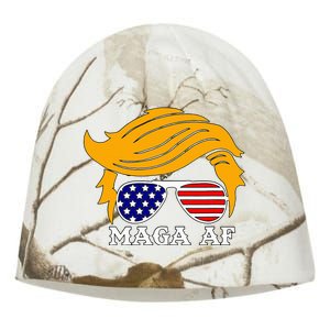 Trump Maga Af Funny Parody Orange Hair Kati - Camo Knit Beanie