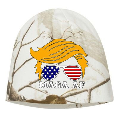 Trump Maga Af Funny Parody Orange Hair Kati - Camo Knit Beanie