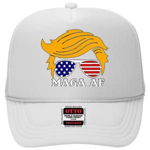 Trump Maga Af Funny Parody Orange Hair High Crown Mesh Back Trucker Hat