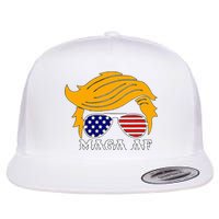 Trump Maga Af Funny Parody Orange Hair Flat Bill Trucker Hat